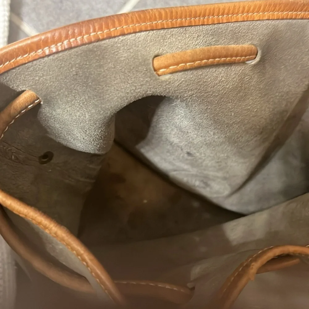 Vintage 1970's Dooney & Bourke Brown Leather AWL Bucket Bag All Weather Leather